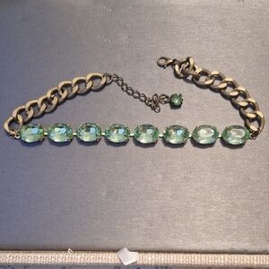 Mint Green Chrysolite and Gold Choker